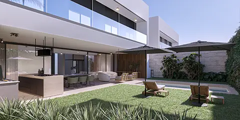Varanda gourmet aberta para o jardim